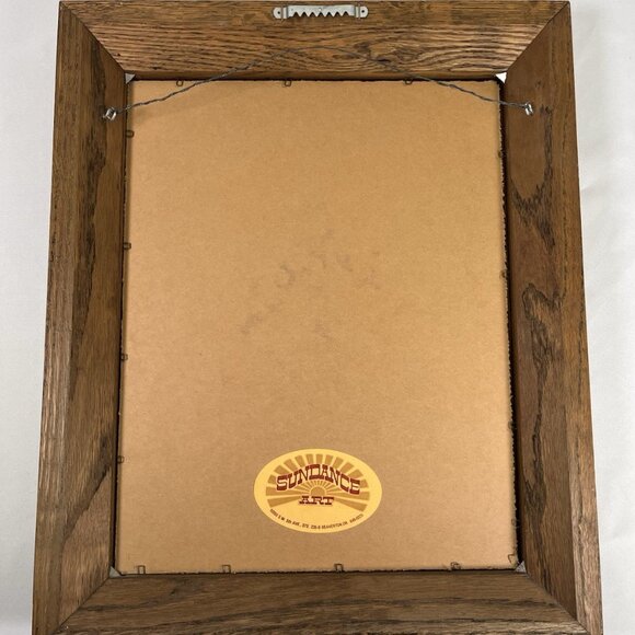 VTG Rolland Hendrickson Oak Wood Framed Art Print Mother Bathing Child Rustic - Picture 3 of 8